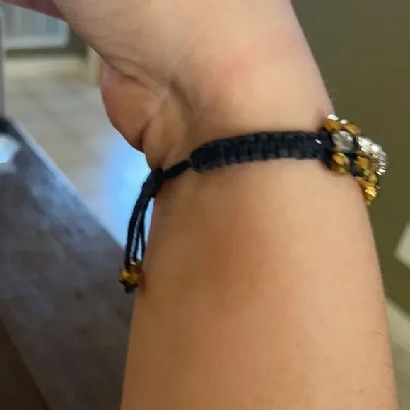 Fun Black and Gold Diamond Beach Bracelet - Picture 3 of 9